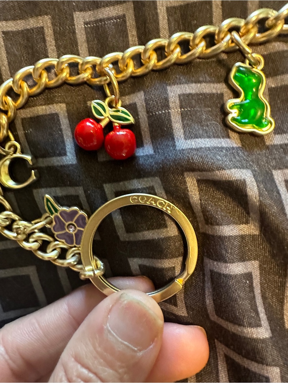 Coach Gold-tone Logo Tag Keychain Charm - Picture 5 of 11